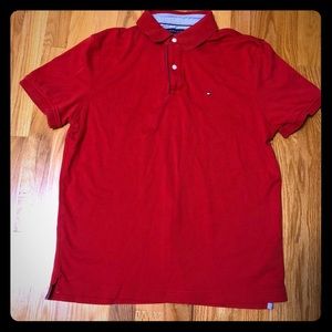 Red Tommy Hilfiger Polo